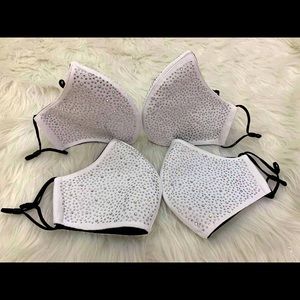 3 Layered White Bling Mask